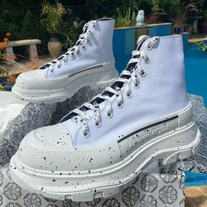 Authentic Alexander Mcqueen Tread Slick Speckled Thick Italy Sneaker Boots 13